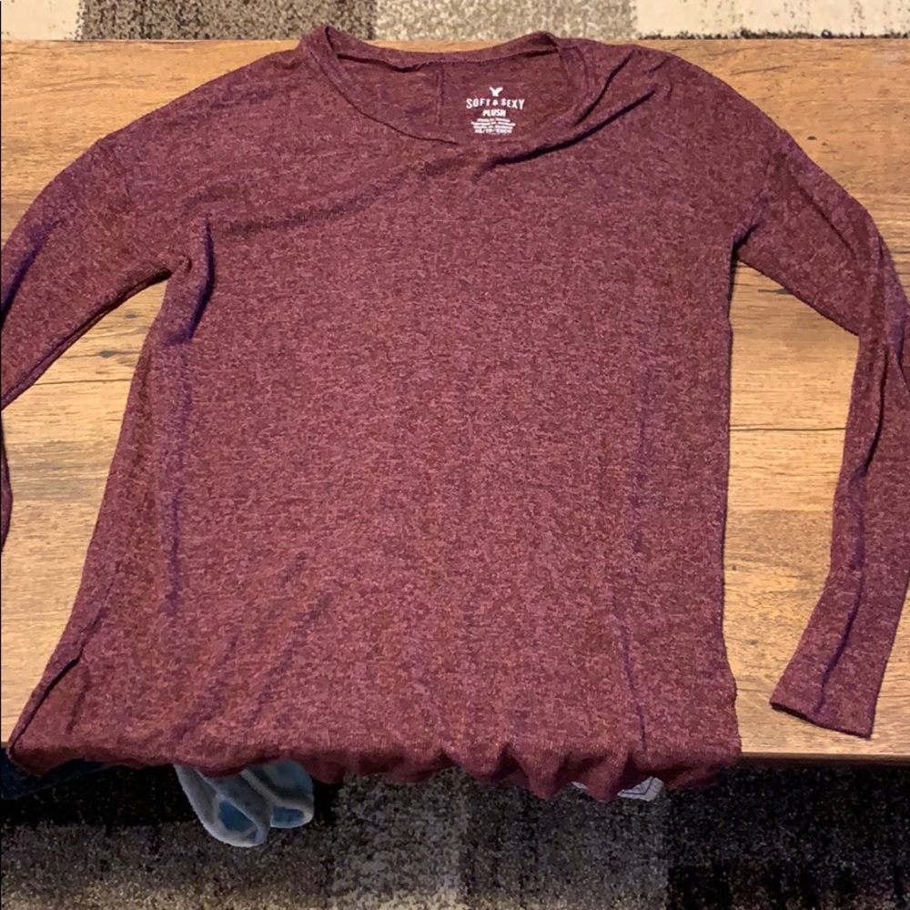 American Eagle Soft & Sexy Maroon Sweater